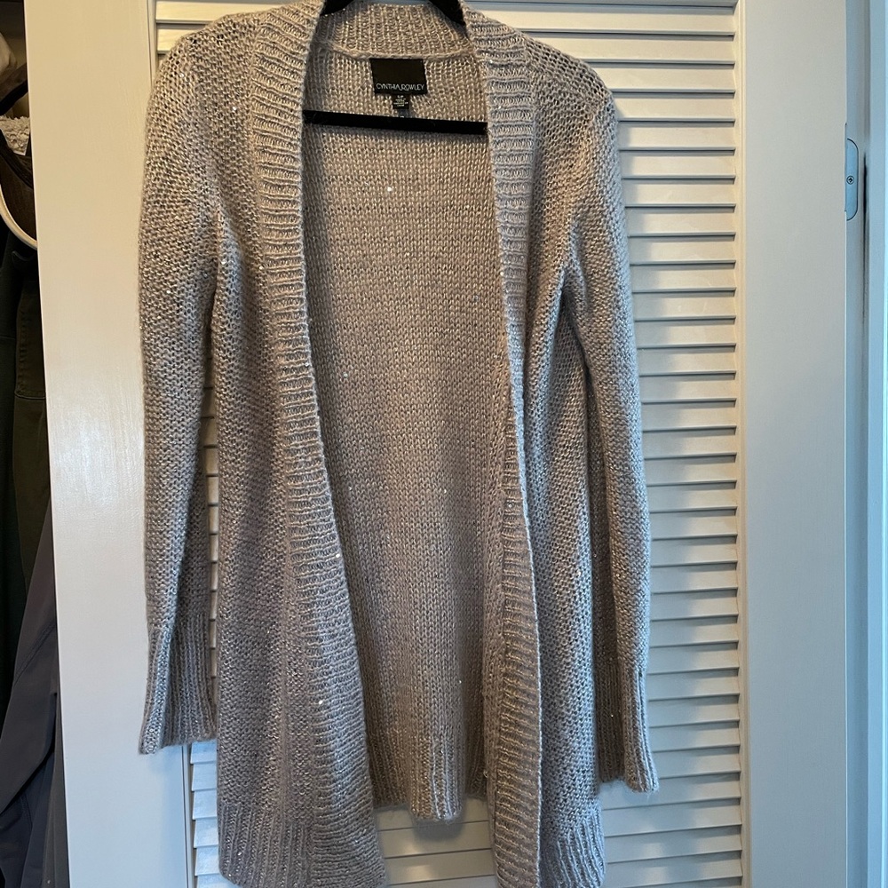 Grey sequin sparkly cardigan
